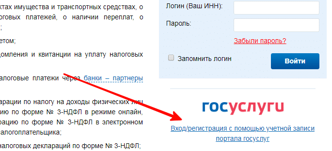 Вход через госуслуги