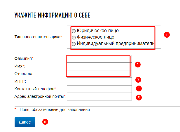 заполнение форм на сайте налог ру